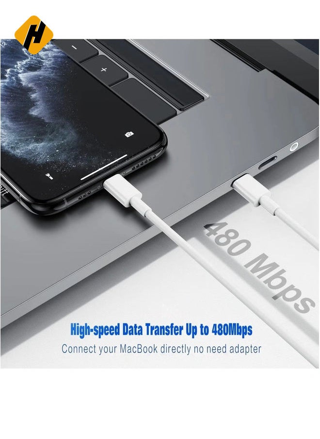 HuHa - USB C to Lightning Cable 2PACK 2M Fast Charger Cable, iPhone Charger Cord Compatible with iPhone 14/13/12/11 Pro Max/XS MAX/XR/XS/X/8/7/Plus - Image 1