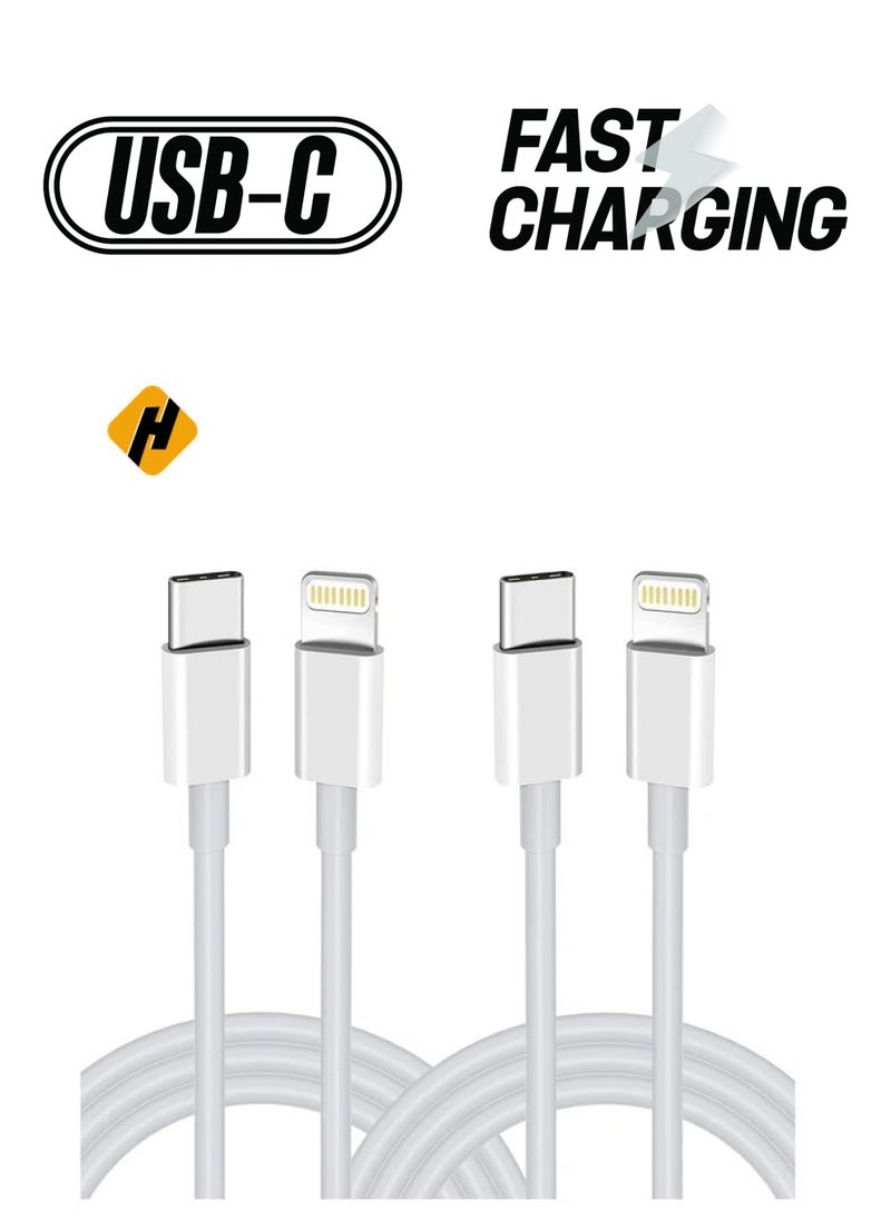 HuHa - USB C to Lightning Cable 2PACK 2M Fast Charger Cable, iPhone Charger Cord Compatible with iPhone 14/13/12/11 Pro Max/XS MAX/XR/XS/X/8/7/Plus - Image 1