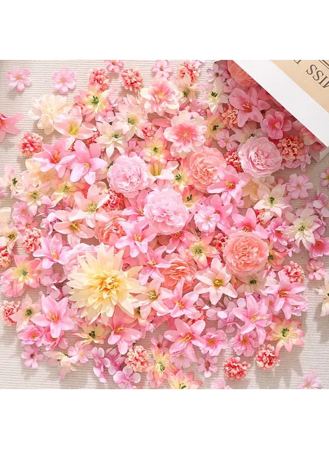 20pcs White Artificial Flowers with Foliage for Wedding Home Centerpiece Decor - Image 1