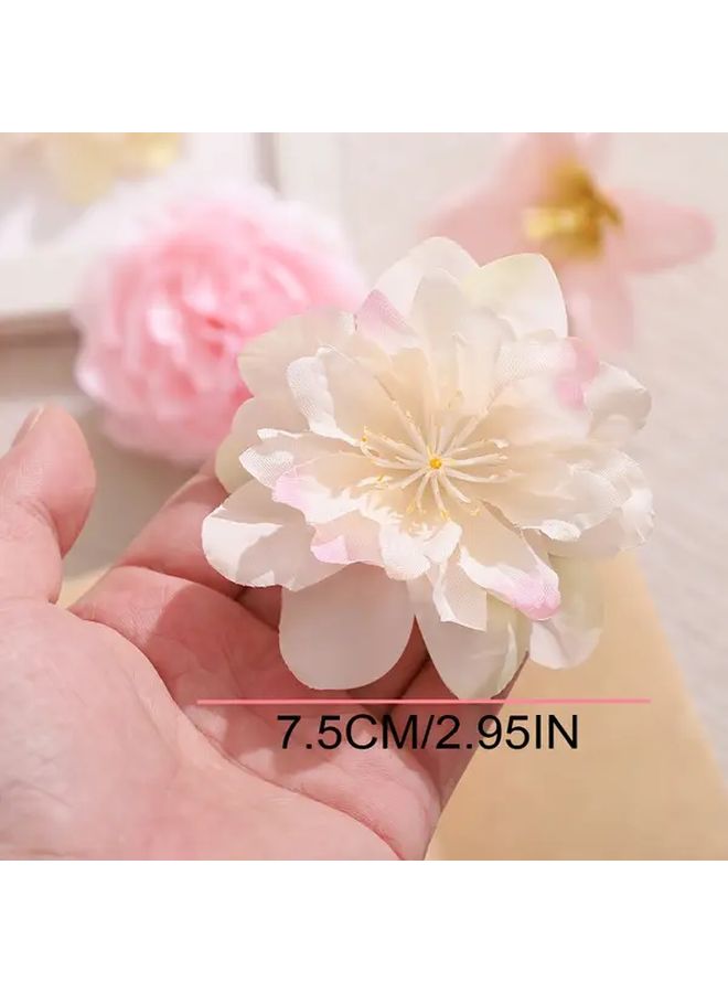20pcs White Artificial Flowers with Foliage for Wedding Home Centerpiece Decor - Image 2