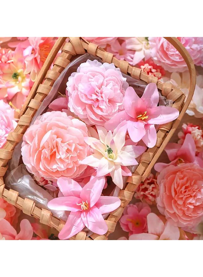 20pcs White Artificial Flowers with Foliage for Wedding Home Centerpiece Decor - Image 4