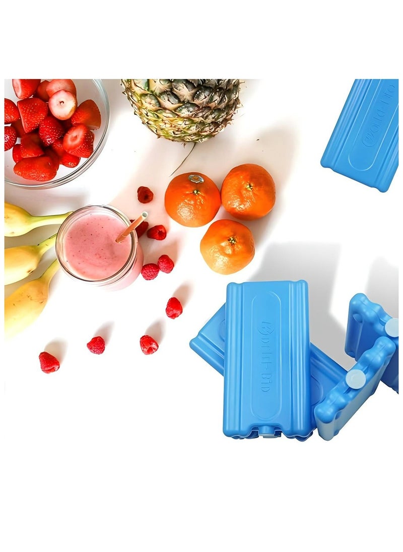 WORLD-BIO - 6-Piece Ice Packs for Cooler Long Lasting Reusable Freezer Packs for Lunch Box, Lunch Bag, Cooler Bag for Work, School, Picnic, Camping, Fishing and More, Keep Beverages Foods Cold & Fresh - Image 1