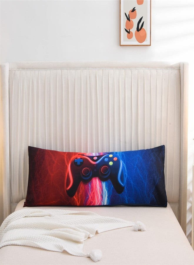 Meeting Story Game Gaming Body Pillow Cover Gamer Bedding Pillowcase with Envelope Closure for Boys Kids Adults (Red-Blue) - Image 1