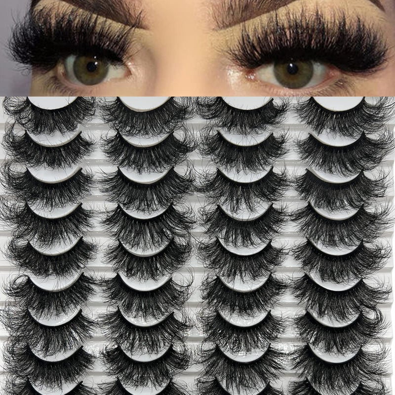 TIKILEY 20 Pairs Wispy Mink Eyelashes 20 MM 3D Mink Lashes Fluffy Natural Look, Reusable Wholesale Dramatic Long 20MM Eye Lashes Pack - Image 1