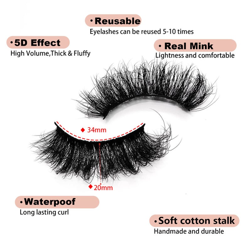 TIKILEY 20 Pairs Wispy Mink Eyelashes 20 MM 3D Mink Lashes Fluffy Natural Look, Reusable Wholesale Dramatic Long 20MM Eye Lashes Pack - Image 3