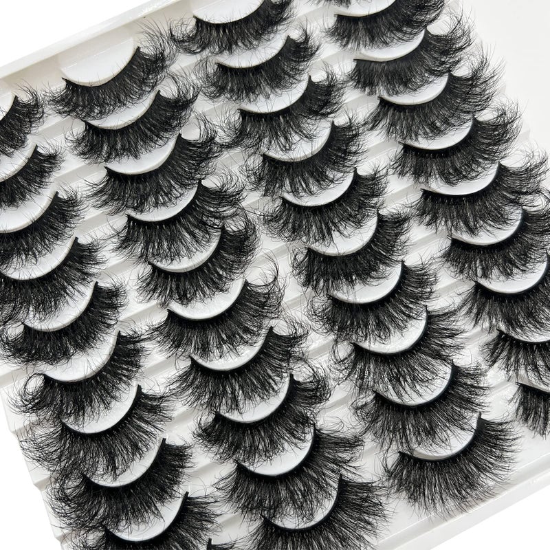 TIKILEY 20 Pairs Wispy Mink Eyelashes 20 MM 3D Mink Lashes Fluffy Natural Look, Reusable Wholesale Dramatic Long 20MM Eye Lashes Pack - Image 2