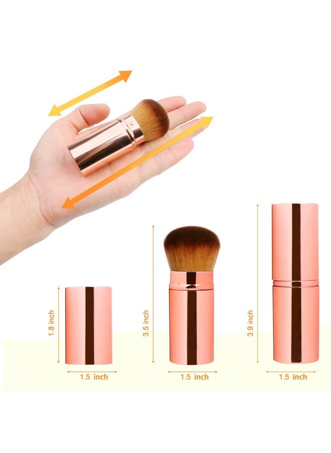UNIMEIX - Foundation Brush for Liquid Makeup Flat Retractable Kabuki Brush Sunscreen Applicator for Kids, Bronzer, Cream or Flawless Powder Makeup (Gold) - Image 1