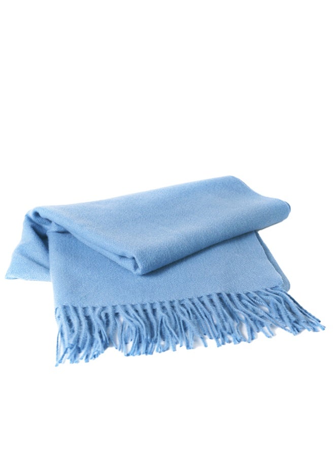 Women Pashmina Scarf Winter Shawl Wrap Solid Color Blanket Scarves - Image 4