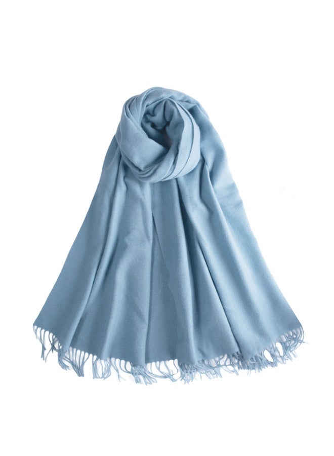 Women Pashmina Scarf Winter Shawl Wrap Solid Color Blanket Scarves - Image 1