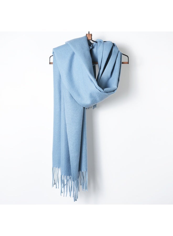 Women Pashmina Scarf Winter Shawl Wrap Solid Color Blanket Scarves - Image 3