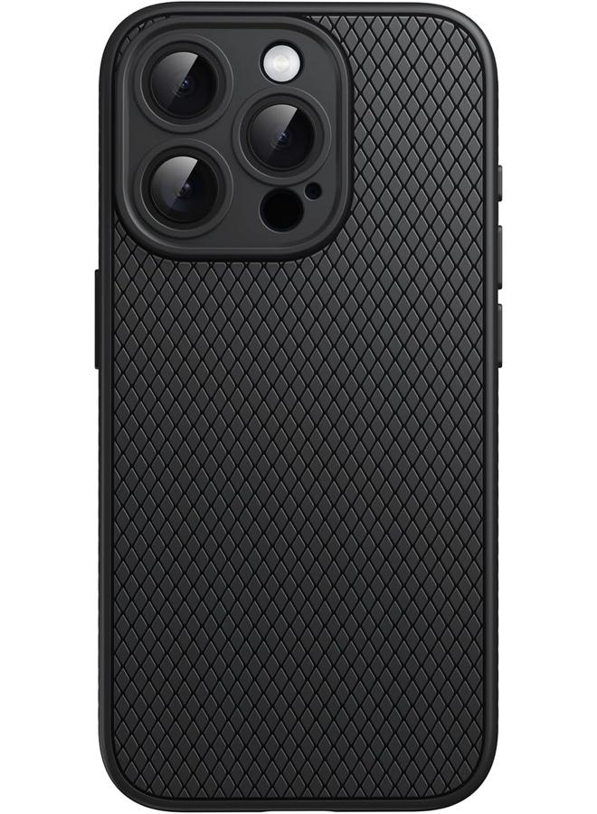 جي تيك جراب قبضة لهاتف Iphone 15 Pro مقاس 6.1 بوصة من مادة TPU الناعمة وغطاء حماية رفيع مناسب للهاتف مع عدسة كاميرا حماية كاملة ومضاد للصدمات من التيتانيوم الأسود - Image 1