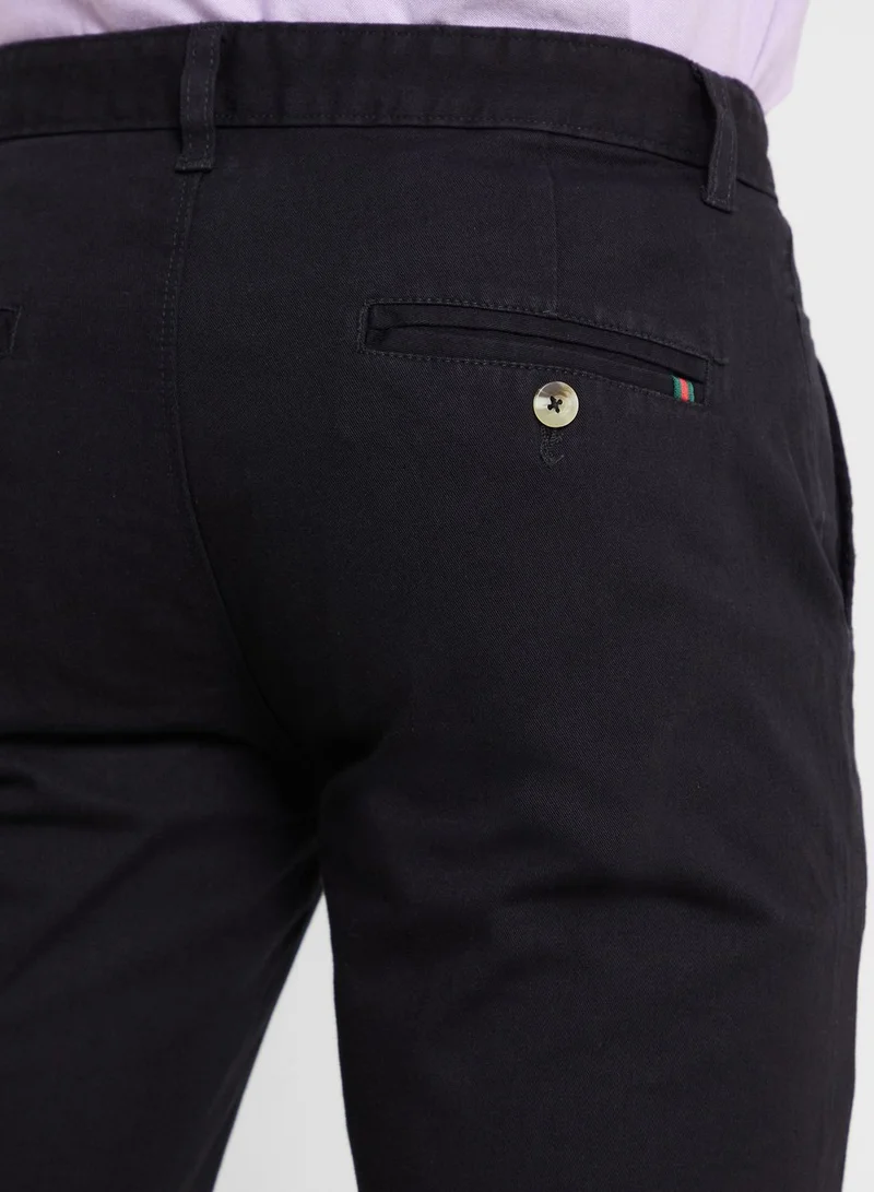 توماس سكوت Thomas Scott Men Black Solid Joggers Trousers