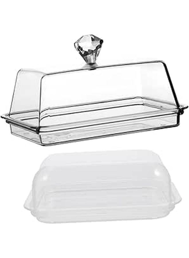2 Pack Butter Dish Set with Lid Medium Size for Refrigerator and Dining Table - Image 1