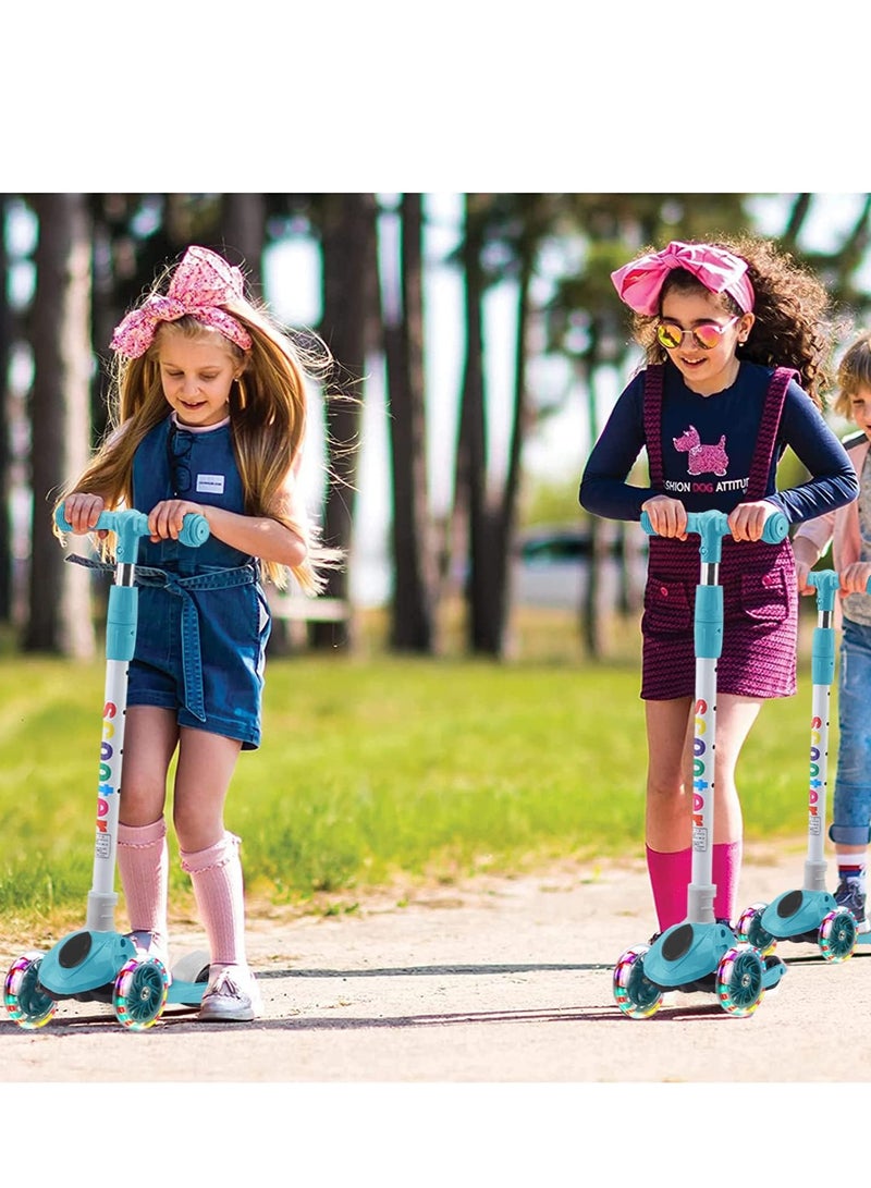 Portable Adjustable Kick Scooter for Kids, 4 Adjustable Height Foldable Scooter, Pu Led Wheels, 3 Wheel Scooter for Kids for Girls and Boys Outdoor Learn - Image 5