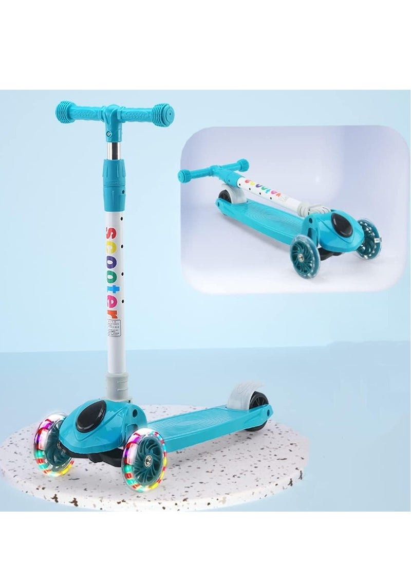 Portable Adjustable Kick Scooter for Kids, 4 Adjustable Height Foldable Scooter, Pu Led Wheels, 3 Wheel Scooter for Kids for Girls and Boys Outdoor Learn - Image 4