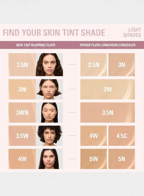 كايلي كوزمتيكس skin tint blurring elixir & power plush concealer duo, 15% savings