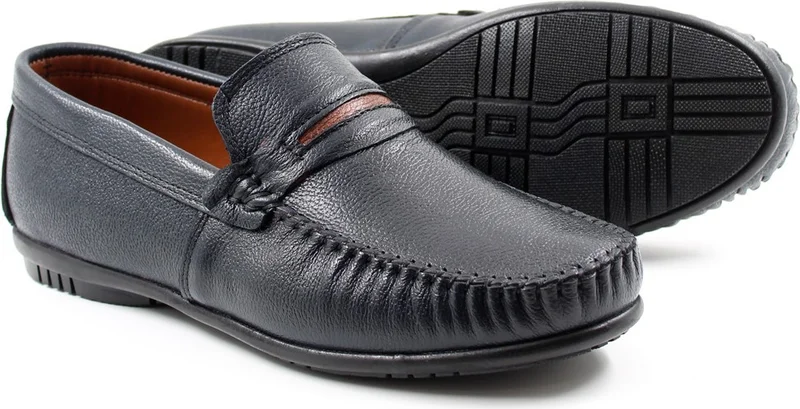 فاست ستيب Genuine Leather Navy Blue Men's Casual Shoes 585ma203