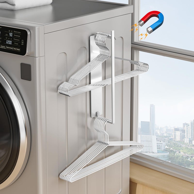 Seropy Hanger Organizer Magnetic Hanger Holder for Washing Machine Laundry Room Organization,Clothes Hangers Stacker Coat Hanger Stacker Stand Rack for Adult Kids Velvet Pants Hangers Storage - Image 1