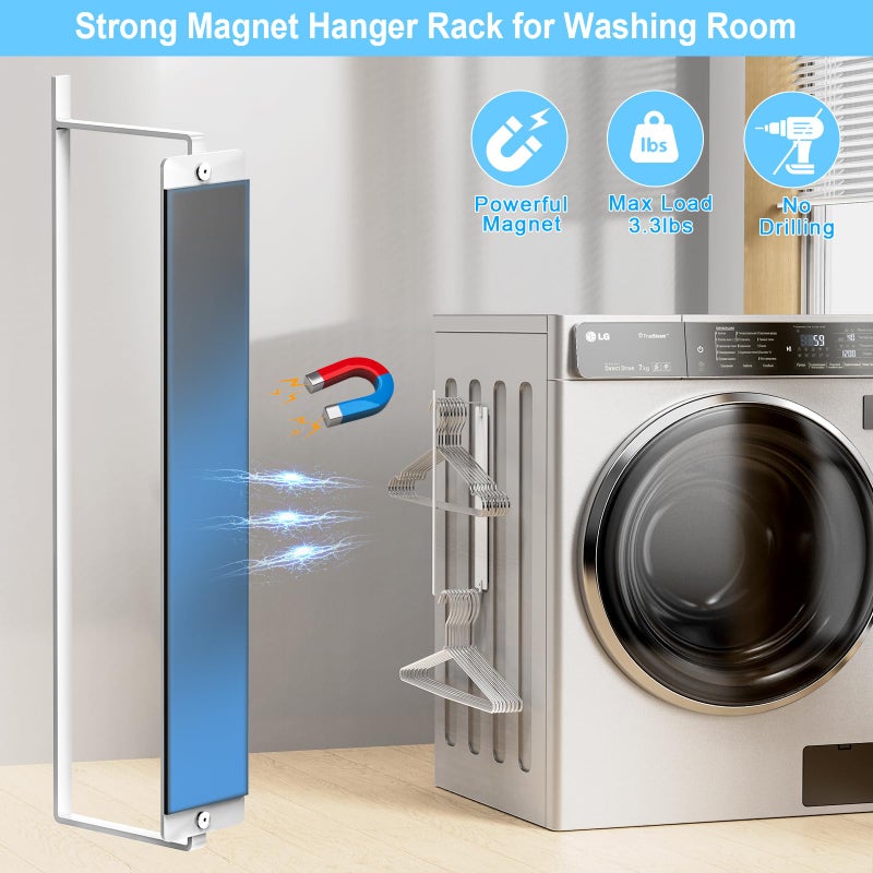 Seropy Hanger Organizer Magnetic Hanger Holder for Washing Machine Laundry Room Organization,Clothes Hangers Stacker Coat Hanger Stacker Stand Rack for Adult Kids Velvet Pants Hangers Storage - Image 2