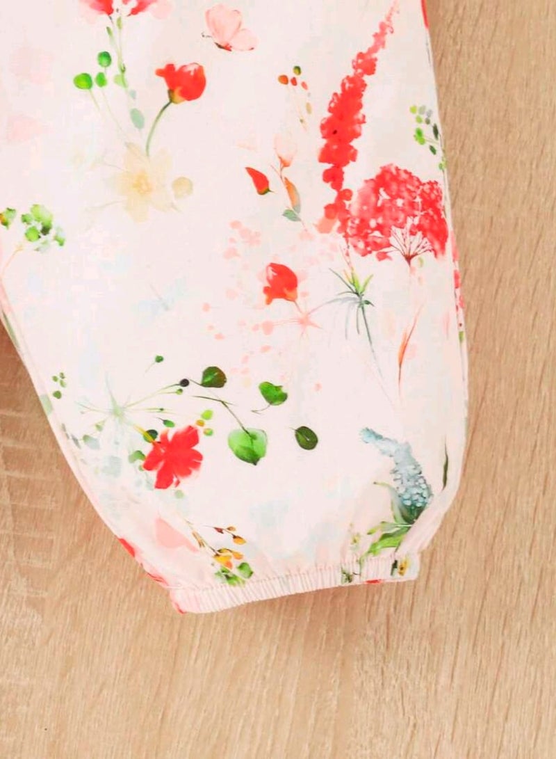 Shein Baby Floral Print Ruffle Trim Cami Jumpsuit - Image 4