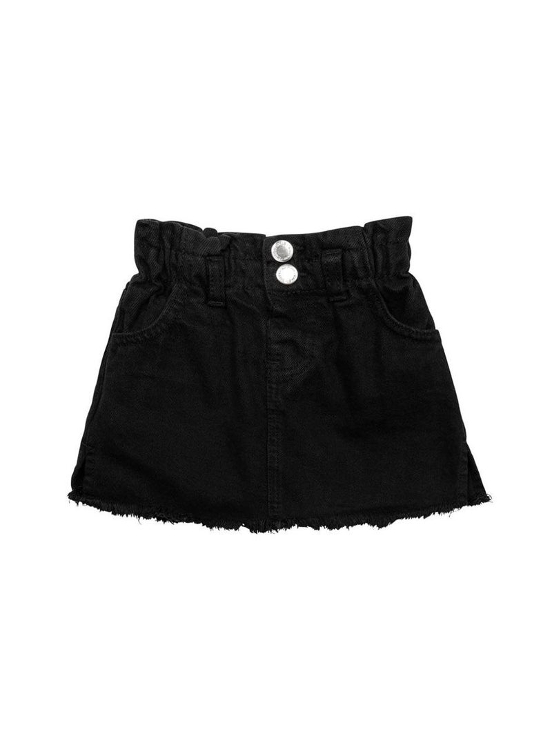 MINOTI Girls Denim Skirt with Elastic Waist and Button Fastening - Image 2