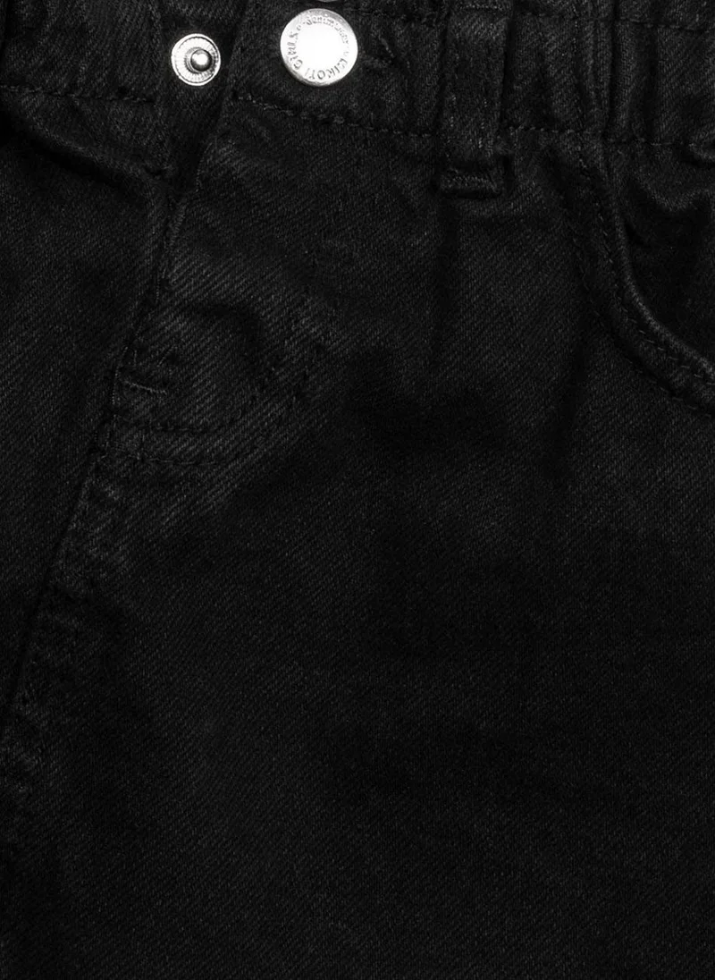 MINOTI Girls Denim Skirt with Elastic Waist and Button Fastening