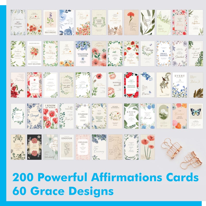 Gethelud 200 PCS Positive Affirmations Cards for Women, 60 Designs Daily Affirmations Cards, Inspirational Motivational Cards Mindfulness Cards Meditation Cards (2â€ x 3.5â€) - Image 2