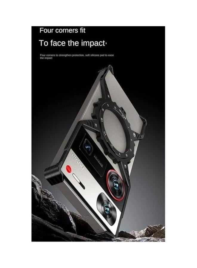Case Compatible with ZTE Nubia Z70 Ultra 5G, Aluminum X-Shaped Mechanical Gear and 360° Rotating Stand 【Compatible Mag-Safe  - Image 5