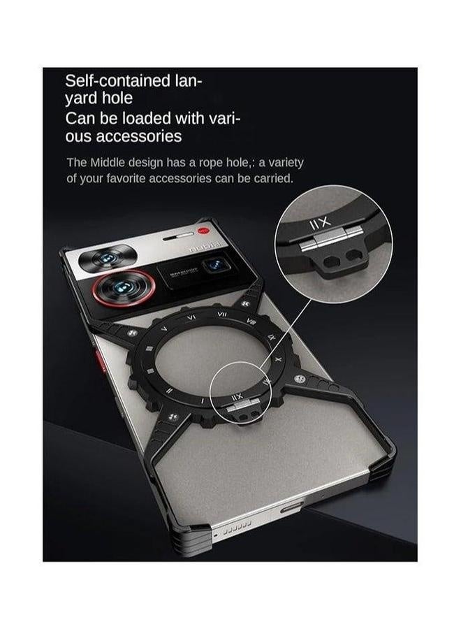 Case Compatible with ZTE Nubia Z70 Ultra 5G, Aluminum X-Shaped Mechanical Gear and 360° Rotating Stand 【Compatible Mag-Safe  - Image 4