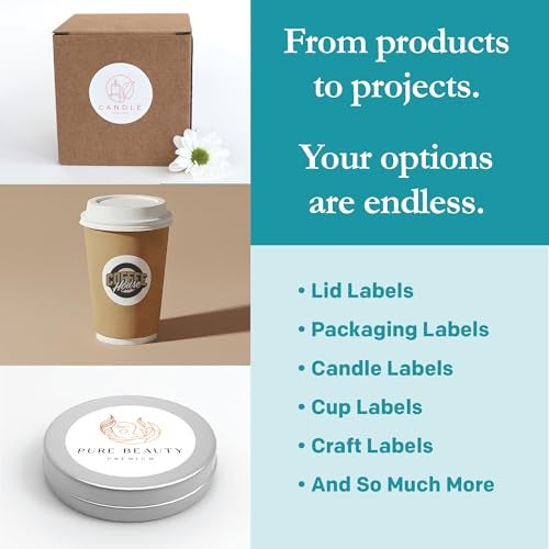 Premium Label Supply White Sticker Round Labels – 2" Circle – Laser/Inkjet Compatible – (20 per Sheet), 25 Sheets – 500 Total Adhesive Labels - Image 2
