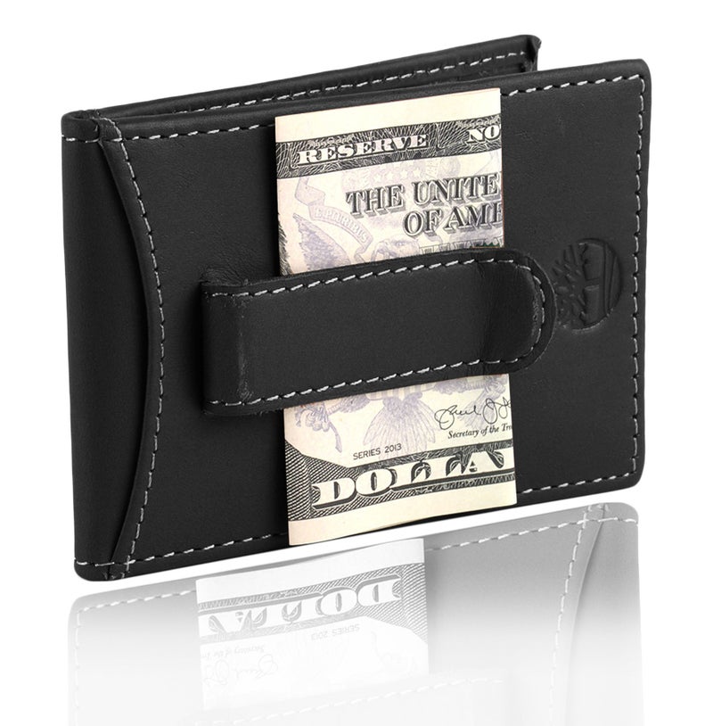 Timberland Men's Slim Leather Front Pocket Credit Holder Wallet, Black (Cloudy Card Case), One Size - Image 2