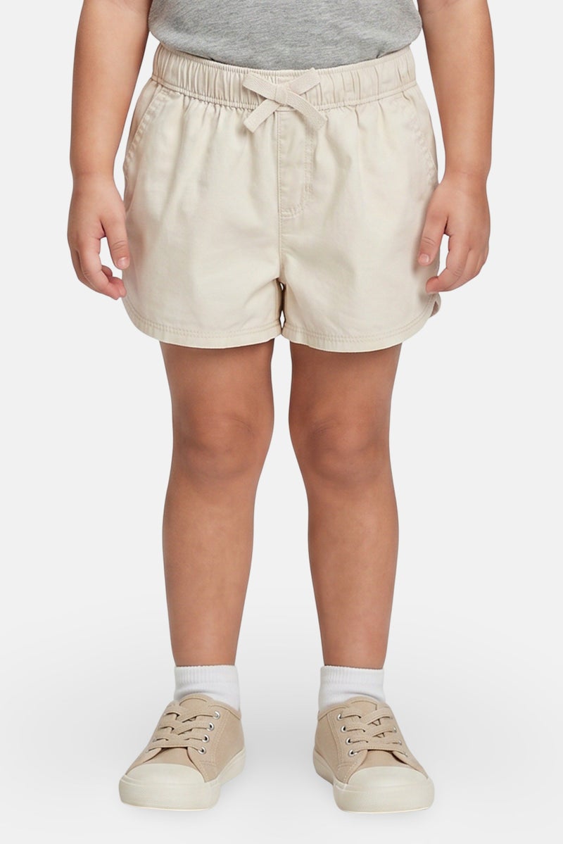 The Children's Place Toddlers Girl Solid Basic Shorts, Beige - Image 1