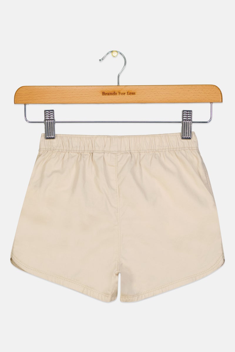 The Children's Place Toddlers Girl Solid Basic Shorts, Beige - Image 3