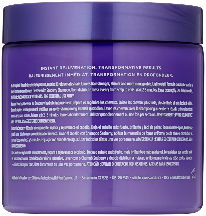 Obliphica Professional Obliphica Medium to Coarse Seaberry Mask, 1.05 Pound - Nourishing and Restorative Hair Treatment for Medium to Coarse Hair Types, Ensuring Lustrous Shine, Manageability, and Revitalization - Image 2