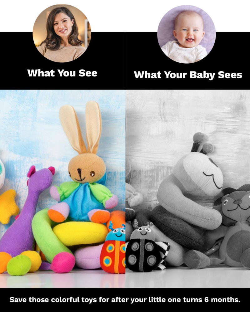 Samuel Sensory Board for Babies - Supersized Black and White Baby Cards for Developmental Newborn Tummy Time Toys - 100cm Newborn Black & White Toys for 0-3 Months & Older - Thick Stand Up Board No. 1 - Image 2