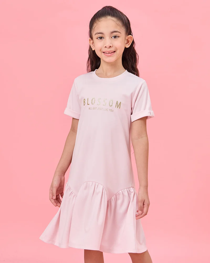 Redtag Girls Pink Printed Dress
