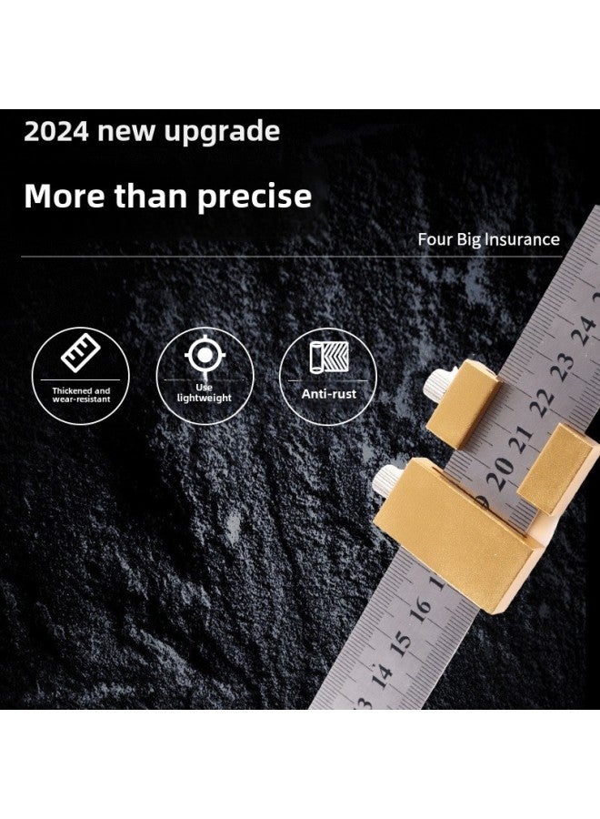 Steel Ruler Locator, Backer, Fixed Slider, Special Positioning Block For Woodworking Line, Steel Ruler Limit Block-Model:Silver - Steel Ruler Positioning Block [29mm] + A 50cm Steel Ruler - Image 3