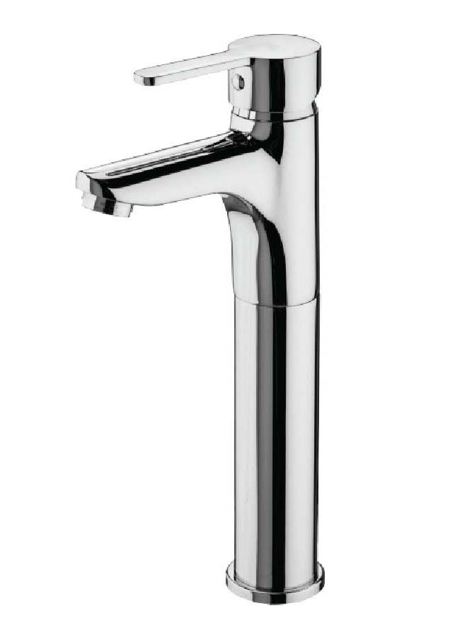 BURG High Single Top Lever Wash Basin Mixer Silver - Image 1