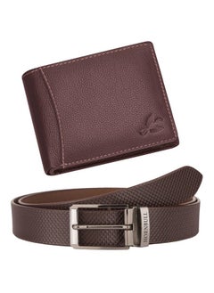 HORNBULL HORNBULL Mens Combo Brown Wallet and Brown Belt | Gift Combo Set for Mens | RFID Genuine Leather Wallet Combo BW6995  - Image 2