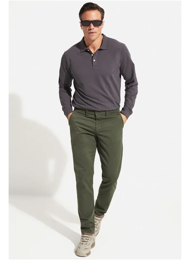 JUNE June Men Regular Fit Chino Trouser Khaki