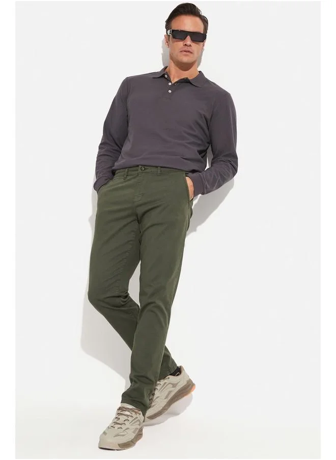 JUNE June Men Regular Fit Chino Trouser Khaki