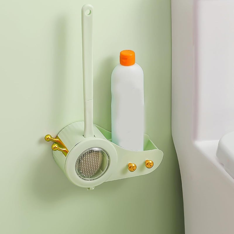 CESITRA Snail Shape Wall Mounted Toilet Brush with Holder Snail Shape Storage Rack Household Cleaner Tool for Bathroom Accessory Toilet Cleaning Brush - Image 1