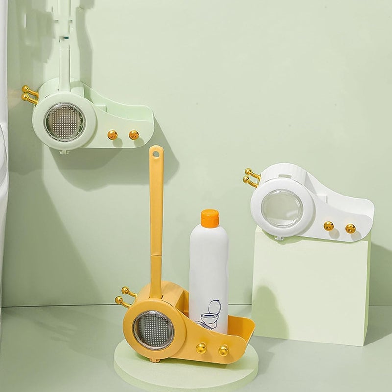 CESITRA Snail Shape Wall Mounted Toilet Brush with Holder Snail Shape Storage Rack Household Cleaner Tool for Bathroom Accessory Toilet Cleaning Brush - Image 4