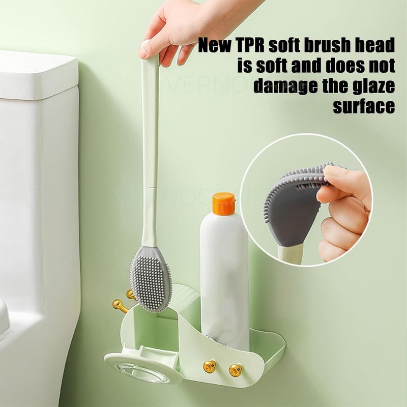 CESITRA Snail Shape Wall Mounted Toilet Brush with Holder Snail Shape Storage Rack Household Cleaner Tool for Bathroom Accessory Toilet Cleaning Brush - Image 2