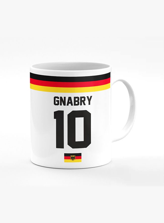 Stylizedd Designer Printed Coffee Mug with Heavy Duty Handle 11oz Ceramic Personalised Gift Mugs Cup [Microwave Safe & Dishwasher Proof] -Football Team - Germany Player Name - Gnabry - Image 1