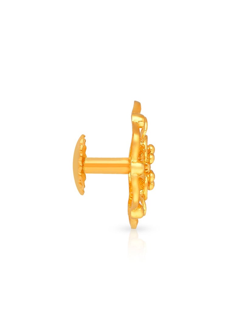 Malabar Gold and Diamonds 22k 916 Purity Gold Studs Earrings for Women DZER432Y  - Image 2