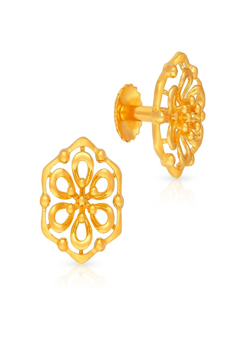 Malabar Gold and Diamonds 22k 916 Purity Gold Studs Earrings for Women DZER432Y  - Image 1