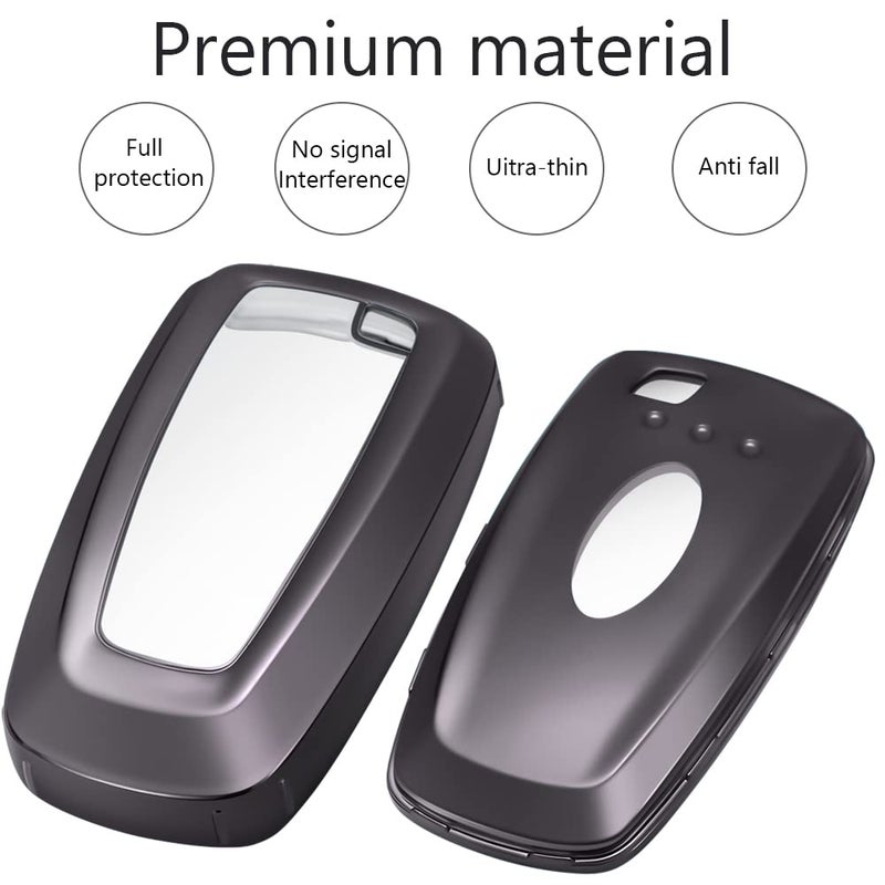Lcyam Key Fob Cover Case Compatible with Ford 2022 2023 2024 F150 Maverick Tremor F250 Mustang EcoBoost GT Mach-e Explorer ST Bronco Escape EcoSport Lincoln Nautilus Car Key, Black - Image 2