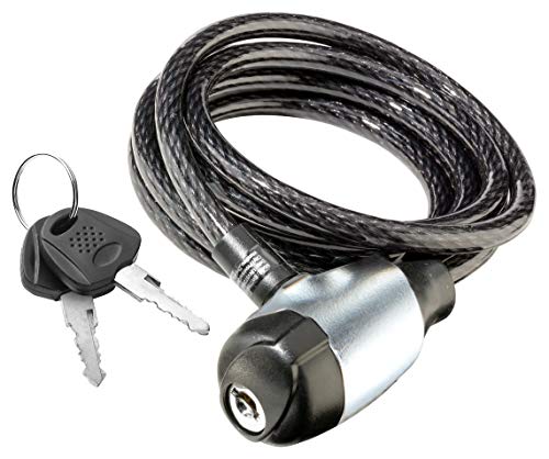 Schwinn Bike Cable Lock with Keys, 6 ft x 8 mm, Black, Durable Steel, Protective Vinyl Cover, Carrying Bracket for Transport, Anti Theft Protection, Bike Lock Cable for Security - Image 1
