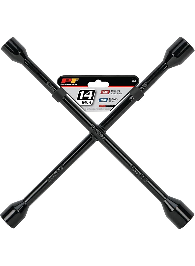 Performance Tool W2 Black 14" Metric 4-Way Cross Lug Wrench - Image 2